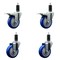 Service Caster 4'' Blue Poly Swivel 1-1/4'' Expanding Stem Caster Set 2 Total Lock Brakes, 4PK SCC-EXTTL20S414-PPUB-BLUE-2-S-2-114 - alternate 1